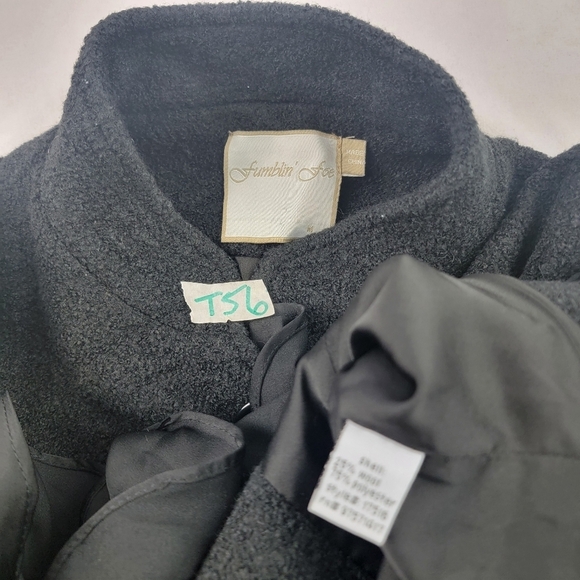 Fumblin' Foe wool blend military style removable ruffle blazer jacket Size Med - Picture 6 of 6